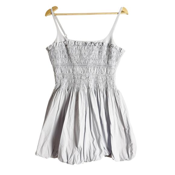 Rebecca Taylor Light Blue Smocked Bubble Sleeveless Mini Dress Size 8 - Picture 6 of 15